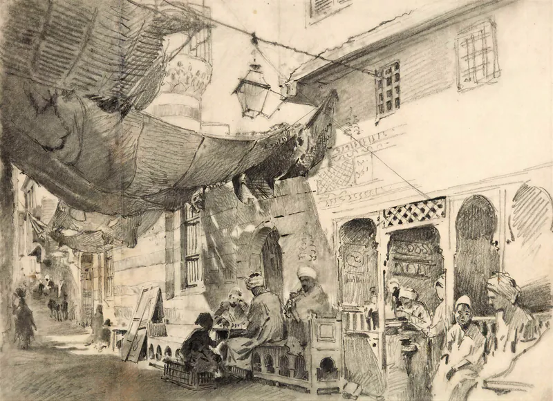 Улица в Каире. 1870-е. Этюд
