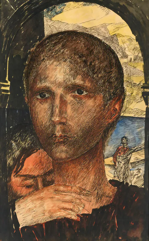 Голова юноши. Рисунок