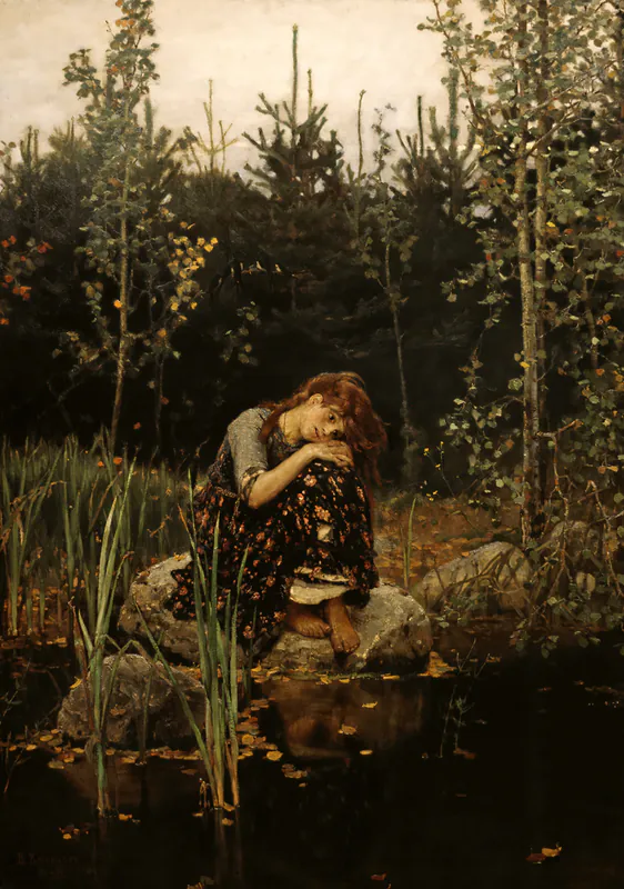 Обои с картиной «Аленушка (1881)» для телефона и компьютера